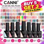 Canni Nail Gel Nail Polish UV LED Soak Off Nail Varnish Top Base Colour Gel 8ml