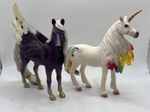Schleich Bayala Rainbow Winged Unicorn Pegasus Glitter Figurine Toy x 2