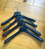 Stone Island Traditional Black Plastic Coat Hangers w/ Metal Hooks Set of 4