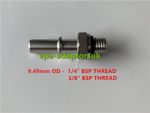 Stainless Steel Fuel Line Hose Connector Fitting 9.49 male end to 1/4" 3/8" bsp