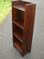 Antique oak bookcase, Mission style / Arts & Crafts, interesting tapered design