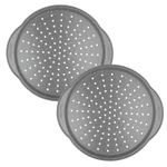 Salter Pizza Pan Tray 2 Pack Non-Stick with Handles Perforated Crisper Base 37cm