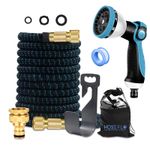 HoseFlo Heavy Duty Expandable Garden Hose Kit with 10-Function Spray Gun