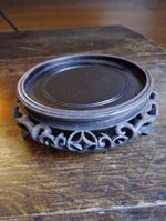 Antique Chinese Hand Carved Wooden Display Stand Dark Brown For Vase, Figure Etc