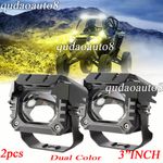 Pair Motorcycle UTV ATV LED Work Light Auxiliary Driving Fog Lamp Amber/White 3"