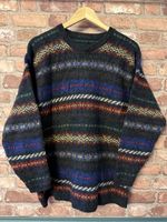 Vintage John Ashford Geometric Fair Isle Navajo 100% Wool jumper - L