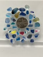 Lovely Collection of Genuine Seaham Sea Glass - 35 Tiny/ Very Small Multi Shards