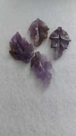 Amethyst Carved  Leaf Pendants 
