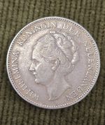 1940 Netherlands 1 Gulden Silver Coin 0.720 Wilhelmina KM#161 Utrecht Scarce