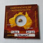 Goldwise Natural Gold Nugget 0.26g 21-23k purity Ballarat Origin