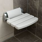 White & Chrome Folding Wall Mounted Shower Seat