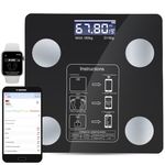 Digital Bathroom Scales 180KG Smart Body Fat BMI Bluetooth Fitness Weight Scale