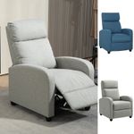 Push Back Recliner Armchair with Adjustable Footrest Refurbished