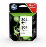 Original HP 304 Black & Colour Ink Cartridges For DeskJet 2630 Inkjet Printers