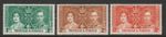 Trinidad & Tobago 1937 Coronation set SG 243-245 Mnh.