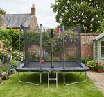 Big Air 5x7ft Rectangular Trampoline with Safety Enclosure Black FREE Ladder Bas