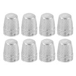 Sewing Thimble, Finger Protector for Hand Sewing, Silver, 8 PCS