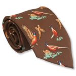 Pheasant Shooting Tie Ideal Game Shooters Gift Brace of Pheasants on Brown