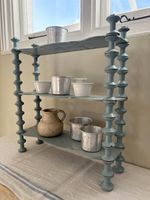Vintage French Painted Cotton Reel Shelf 