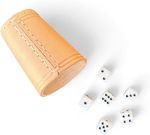 Leather Dice Cup - Genuine Leather Dice Shaker 9 cm Height, 7 cm Diameter Poker