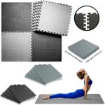 Free Delivery EVA Foam Tiles 60x60cm Non-Slip Home Gym Kids Play Black Grey UK✅