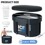 Oval Ice Bath Tub 450L with Lid Portable Cold Plunge 6-Layer Ice Bath Therapy Ho