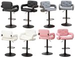 2 LARGE BAR STOOLS PLUSH SEAT GAS LIFT  SWIVEL BREAKFAST KITCHEN BAR LARGE SEAT