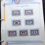 USA Overrun Nations Series Flags Stamps In Album Page 1943 5c x7