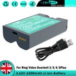 6500mAh Battery For Ring Video Doorbell 2 3 3+ 4 Spotlight Cam Stick Up Camera