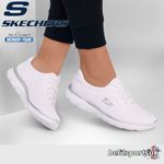 SKECHERS WOMENS SHOES WHITE LADIES MEMORY FOAM SLIP ON SKETCHERS TRAINER 5 6 7 8