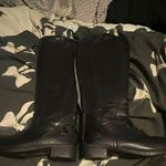 Saxon Synthetic Tall Riding Boots Black UK 7 Wide Calf Regular Height