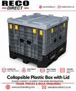 USED LARGE COLLAPSIBLE PLASTIC PALLET  BOX WITH LID DOLAV 1000x1200x975mm