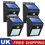 4PACK Solar Outdoor Garden Security Lamp Powered PIR Motion Sensor Wall Lights
