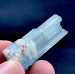 Aquamarine with Feldspar Crystal Specimen, Raw Beryl Stone-Pakistani mineral 17g