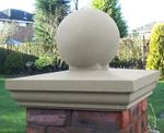 Fluted Pier Cap Cast Stone 660mm x 660mm With 16-inch Ball, 3 Colours