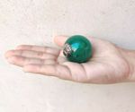 Antique German Kugel Green Glass Ball 1.5" Old Christmas Ornament Decorative 45