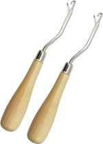 Latch Hook Tool Wooden Handle Crochet Hooks Set Latch Hook Rug Kit Ergonomic Gri