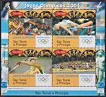 Sao Tome 2004 Athens Olympic games. Bresilsat and Palapa satellites on Ariane IV