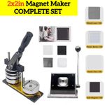2 in Square Fridge Magnets DIY Badge Maker Machine with Kit 100pcs Materials 