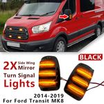 2X LED Wing Mirror Indicator Turn Signal Light UK For Ford Transit MK8 2014-2019