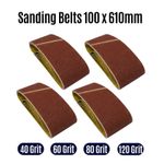 100 x 610mm Sanding Belts Durable 4" x 24" fits Makita Belt Grits 40-120