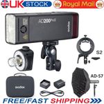 GODOX AD200ProII TTL HSS Strobe Flash Light with S2 Bracket AD-S7 Grid Softbox