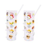 Pack of 2 Kids Tumbler With Spiral Straw Dog Print Summer Party Picnic BBQ