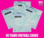FOOTBALL SCRATCH CARDS Fundraising Team Cards Scratch Panel 40 Team (120x130mm)