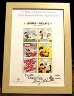 2026 Royal Mint Beano 75 Years of DENNIS THE MENACE Limited Signed Print -Framed