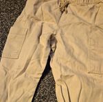 F&F Beige Cargo Trousers 12-18 Months Drawstring Adjustable Waist Pockets