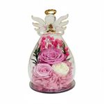 Angel Glass Dome with Roses Holiday Gift Eternal Angel for Women