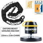 OXFORD Beast 22mm chain x 2.0m and Beast Floor Lock SET