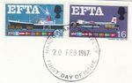 EFTA phosphor GB Used Harrow Wembley 1967 ON PIECE (149016)