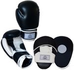 Focus Pads and Boxing Gloves   Set Hook & Jabs Mitts Punch Bag Gym Training MMA 